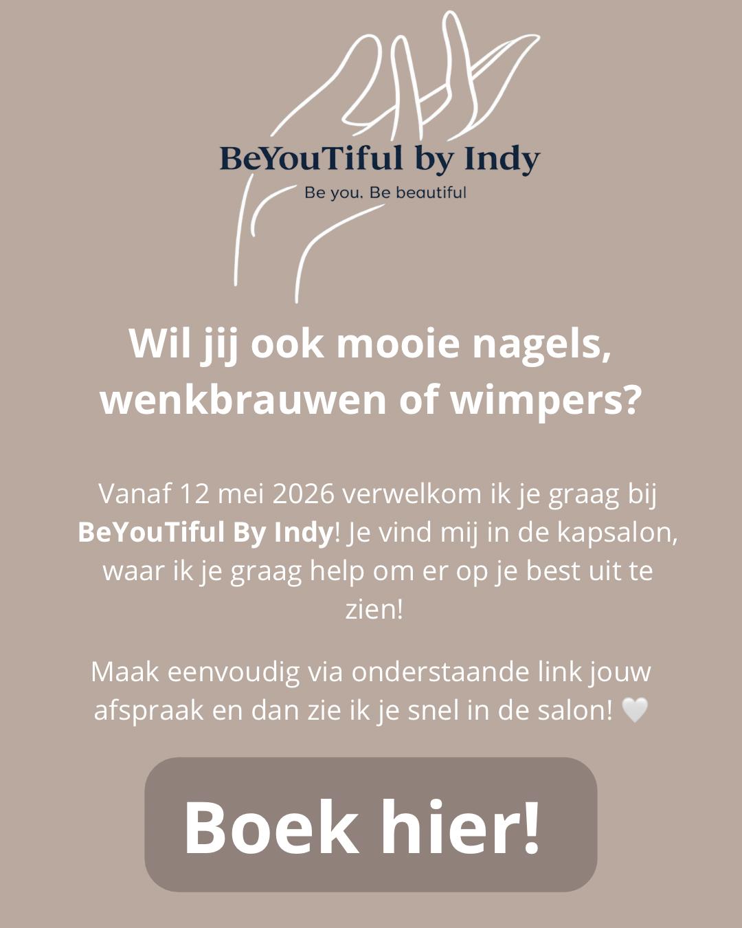BeYouTiful by Indy - nagels, wenkbrauwen en wimpers in de salon